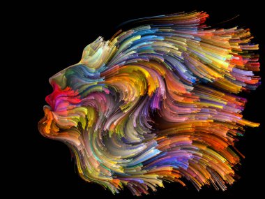 Doku serisi renk. Dinamik arka planlar ve boyutlu arka planında konuda dijital boya ve fraktal bulutlar etkileşimi