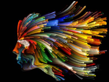 Doku serisi renk. Dinamik arka planlar ve boyutlu arka planında konuda dijital boya ve fraktal bulutlar düzenlenmesi