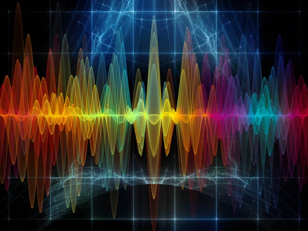 Série Wave Function Fond Artistique Fait Vibrations Sinusoïdales Colorées Éléments — Photo