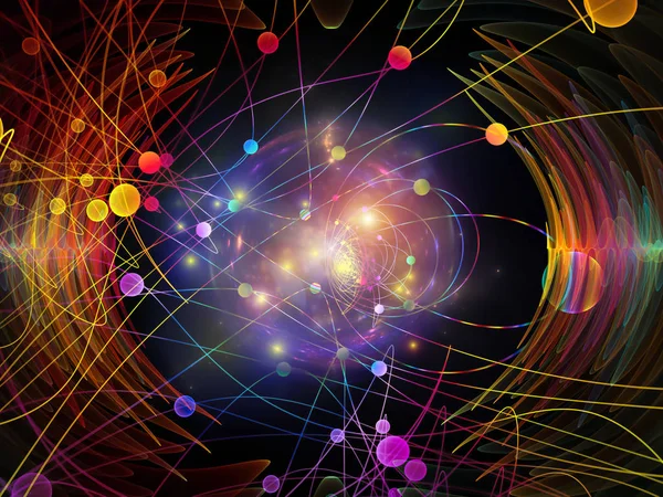 波函数系列 艺术背景的彩色正弦振动 光和分形元素用于项目的声音均衡器 音乐频谱和量子概率 — 图库照片