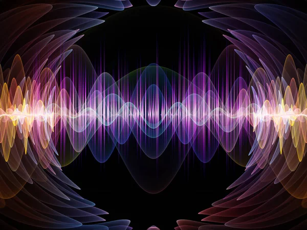 Wave Function Series Backdrop Design Colored Sine Vibrations Light Fractal — Stock Photo, Image