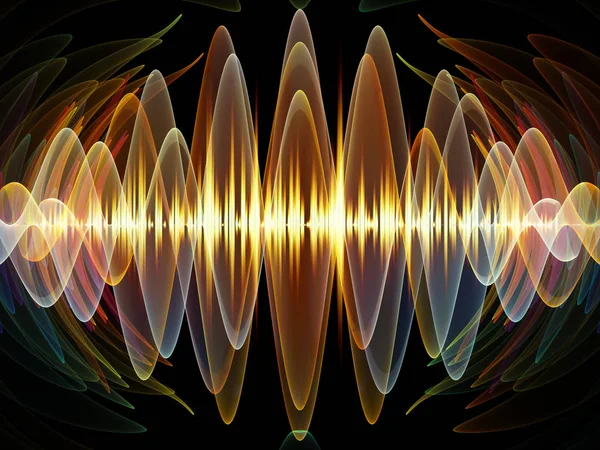 Серия Wave Function Конструкция Фона Цветных Синусовых Вибраций Светлых Фрактальных — стоковое фото