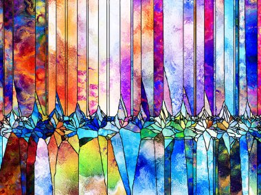 Vitray sonsuza dek serisi. Çizgiler, şekil ve renk desen tasarım, yaratıcılık ve hayal gücü projelerde için uygun bir zemin olarak kompozisyonu