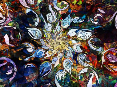 Kurşunlu cam desen serisi. Sanat, Uzay Bölümü ve tasarım işleri için renkli cam kavramı çalışmanın tasarlamak zemin