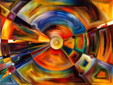 Vitray Revisited serisi. Uzay Bölümü ve tasarım, yaratıcılık ve modern sanat konusunda boyama öğe çalışma.