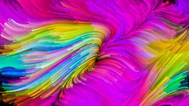 Color In Motion serisi. Tasarım, yaratıcılık ve hayal gücünün ekran ve cihazlar için duvar kağıdı olarak kullanacağı sıvı boya modelinin grafiksel bileşimi