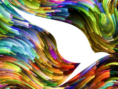 Dinamik boya serisi. Hayal gücü, sanat ve tasarım konusunda canlı boya ile yürütülen uçan kuş profili.