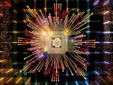 Boyutlar serisinin yapısı. Fraktal, matematiksel ve geometrik elementlerin bilim, eğitim ve modern teknoloji konularındaki 3D çizimi