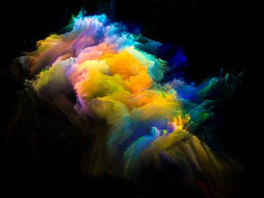 Renk serisi sesleri. Dijital boya kümeleri konu resim, illüstrasyon ve tasarım sanatsal soyutlama oluşan