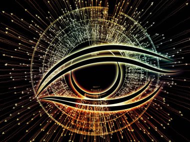 Bilgi Gözü serisi. Göz simgesi ve oktan yapılmış görsel çekicilik bilim, eğitim ve modern teknolojinin yerleşimlerine uygundur.