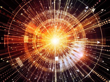 Bilgi patlama serisi. Oklar ve fraktal öğeleri bilim, bilgi teknoloji ve eğitim konusunda patlama düzenlenmesi