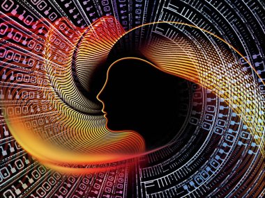 Adam ve numaraları serisi. Tasarım bilim, bilgi teknoloji ve eğitim konusunda bir metafor olarak sembolik insan profili veya rakamdan oluşan