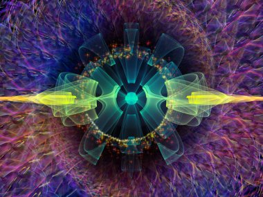 Dalga fonksiyonu serisi. Renkli sinüs titreşimler etkileşimi, ses ekolayzer, konu üzerinde öğeleri ışık ve fraktal müzik spektrum ve kuantum olasılık