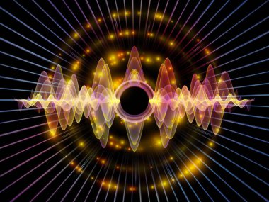 Dalga fonksiyonu serisi. Renkli sinüs titreşimler, ışık ve fraktal öğeleri ses ekolayzer, müzik projelerde için uygun bir zemin olarak spektrum ve kuantum olasılık