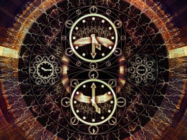 Saat serisi daireler. Kompozisyon saat semboller ve fraktal öğeleri bir fon olarak bilim, eğitim ve tahmini projelerde için uygun