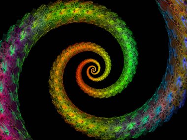 Sarmal geometri serisi. İplik girdap matematik, geometri ve bilim konusunda fraktal öğelerin düzenlenmesi