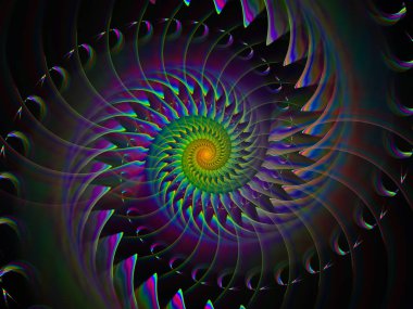 Sarmal geometri serisi. İplik girdap matematik, geometri ve bilim konusunda fraktal öğelerin düzenlenmesi