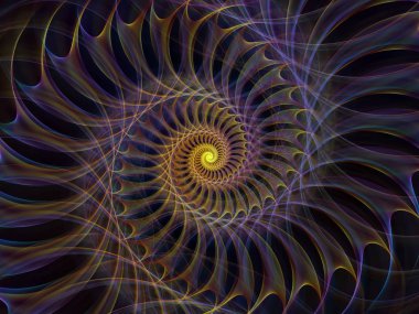 Sarmal geometri serisi. Fraktal öğeleri matematik, geometri ve bilim konusunda iplik girdap soyut tasarım yapılmış