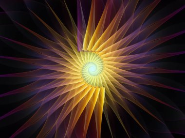 Sarmal geometri serisi. İplik girdap matematik, geometri ve bilim konusunda fraktal öğelerinin arka plan tasarımı