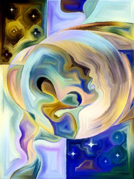 글래스 포에버 시리즈가 출시되었다 영혼은 머리를 상호간의 화합에 우주의 상징으로 — 스톡 사진