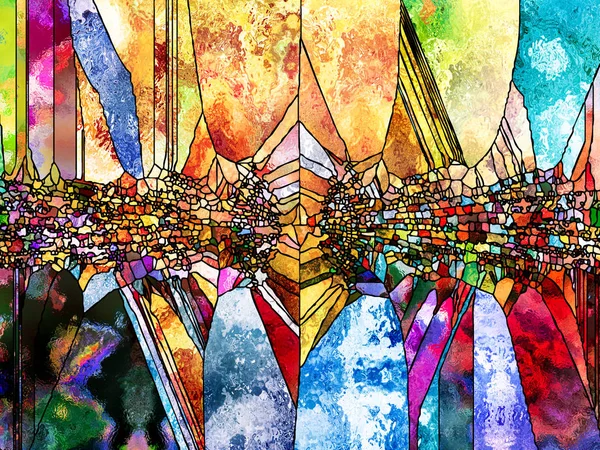 Lekeli Glass Forever serisi. Tasarım, yaratıcılık ve hayal gücü konularındaki çizgilerin, şekillerin ve renk kalıplarının etkileşimi