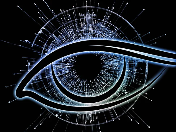 Serie Eye Knowledge Interazione Tra Icona Dell Occhio Freccia Esplode — Foto Stock