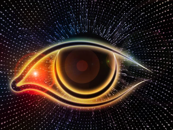 Eye Knowledge Serie Abstract Design Van Eye Icon Arrow Burst — Stockfoto