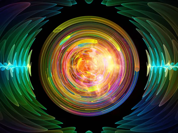 Wellenfunktionsreihen Künstlerischer Hintergrund Aus Farbigen Sinusschwingungen Licht Und Fraktalen Elementen — Stockfoto