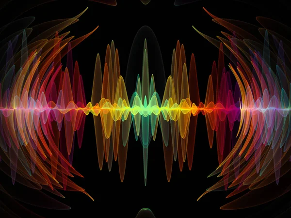 Wave Function Series Background Composition Colored Sine Vibrations Light Fractal — Stock Photo, Image