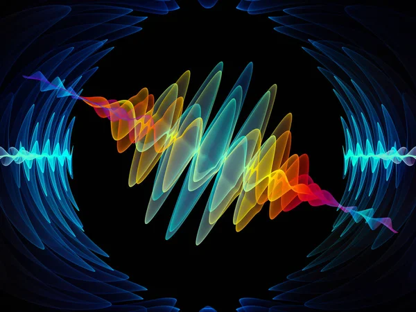 Serie Wave Function Composición Fondo Vibraciones Sinusoidales Colores Luz Elementos —  Fotos de Stock