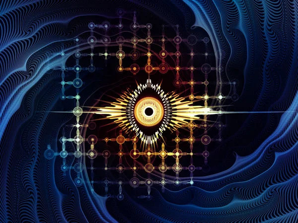 Eye Knowledge Series Artistic Abstraction Composed Eye Icon Fractal Grid — Stock Photo, Image