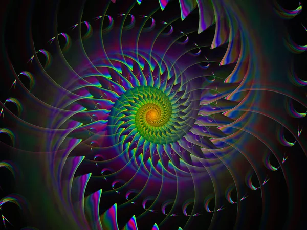 Serie Geometría Espiral Disposición Vórtice Giratorio Elementos Fractales Sobre Tema — Foto de Stock