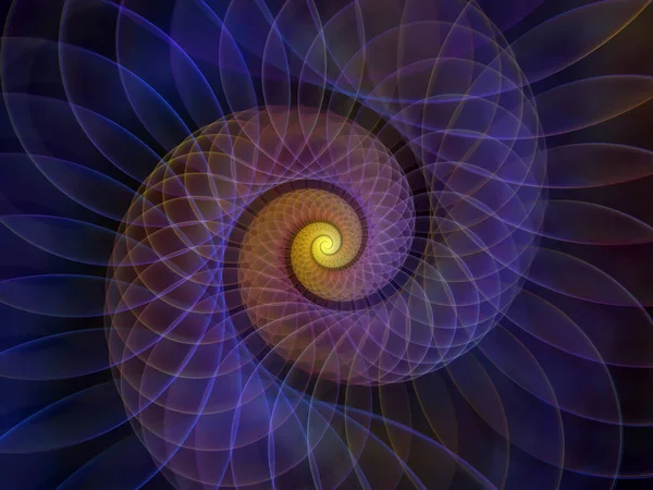 Spiral Geometri Serien Samspelet Mellan Spinning Virvel Fraktal Element Ämnet — Stockfoto