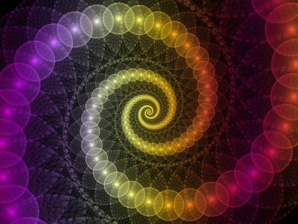 Spiral Geometri Serien Konstnärliga Abstraktion Består Spinning Virvel Fraktal Element — Stockfoto