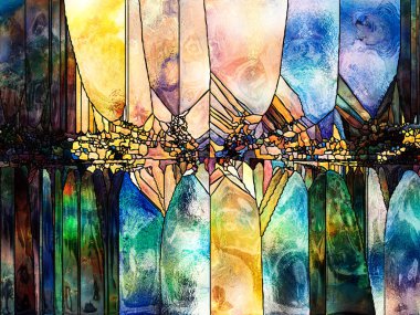 Vitray sonsuza dek serisi. Çizgiler, şekil ve renk desen tasarım, yaratıcılık ve hayal gücü bu konuda zemin