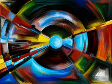 Vitray Revisited serisi. Uzay Bölümü ve tasarım, yaratıcılık ve modern sanat konusunda boyama öğe çalışma.