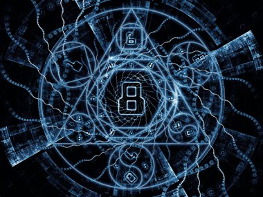 Sayısal bağlantı serisi. Büyü, matematik ve gizli konu numarası ve fraktal geometri sembollerin kompozisyon