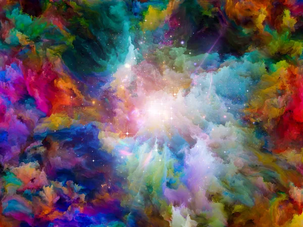 Pintura Série Explosão Composição Pintura Fractal Colorida Explosão Luzes Com — Fotografia de Stock