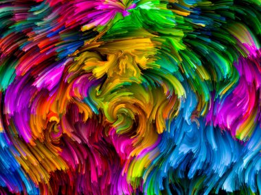 Renkler tutku serisi. Arka plan tasarım gerçeküstü boyama tarzı rüyalar, duygular, yaratıcılık ve hayal gücü konusunda yürütülen canlı insan profili