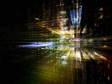 Dijital City serisi. Üç boyutlu Fraktallar ve ışıklar bilgisayarlar, bilim, sanal gerçeklik ve modern teknoloji konusunda sanatsal soyutlama oluşan