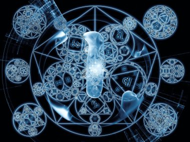 Astral bağlantı serisi. Gizli ve Astroloji, kutsal, sihir ile ilgili projeleri için fon olarak hizmet etmek için zodyak ve fraktal geometri sembollerin tasarımı yapılan