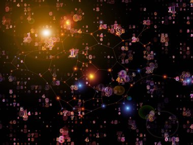 Dünya kupası. Bilim, eğitim ve modern teknoloji konularında rakamların ve fraktal elementlerin arkaplan tasarımı