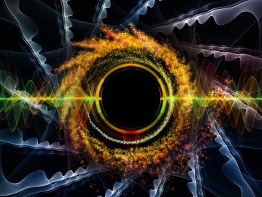 Dalga fonksiyonu serisi. Soyut kompozisyon renkli sinüs titreşimlerin, ışık ve fraktal öğeleri projelerinde uygun ses ekolayzer için ilgili müzik spektrum ve kuantum olasılık