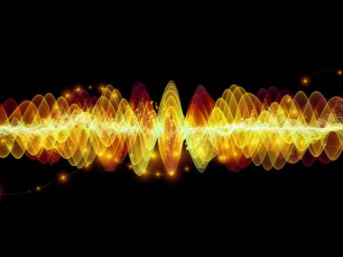 Dalga fonksiyonu serisi. Soyut renkli sinüs titreşimler, ışık ve ses ekolayzer, müzik konusunda fraktal öğeleri yapılmış tasarım spektrum ve kuantum olasılık