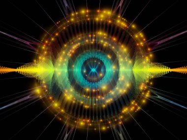 Dalga fonksiyonu serisi. Renkli sinüs titreşimler, ışık ve fraktal öğeleri ses ekolayzer, müzik projelerde için uygun bir zemin olarak spektrum ve kuantum olasılık