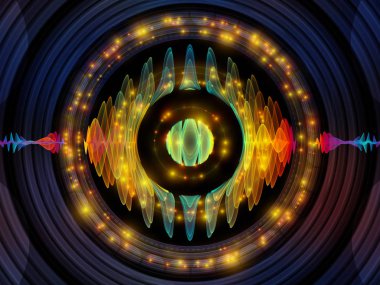 Dalga fonksiyonu serisi. Renkli sinüs titreşimler, ışık ve fraktal öğeleri ses ekolayzer, müzik projelerde için uygun bir zemin olarak spektrum ve kuantum olasılık