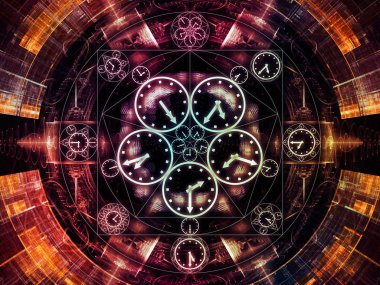 Saat serisi daireler. Zemin saat semboller ve fraktal öğeleri bilim, eğitim ve tahmini konusu üzerinde
