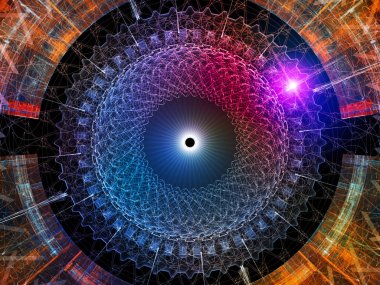 Geometri teknoloji serisi. Bilim, bilgi teknoloji ve eğitim konusunda teknolojik fraktal yapıları kompozisyonu