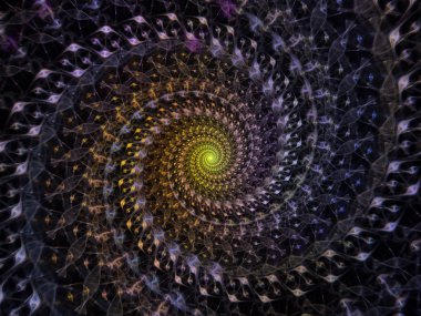 Sarmal geometri serisi. Fraktal öğeleri matematik, geometri ve bilim konusunda iplik girdap soyut tasarım yapılmış