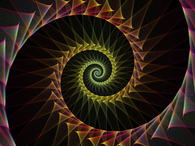 Sarmal geometri serisi. Matematik, geometri ve bilim konusunda bir metafor olarak iplik girdap fraktal elemanları tasarım oluşur